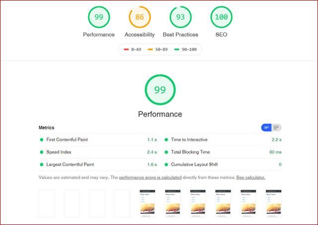 Pagespeed Beispiel