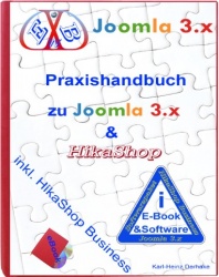 Softwarepaket und eBook zu Joomla und HikaShop Business, Updates sind 12 Monate lang kostenlos.